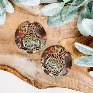 Rodeo Kind Of Girl Car Coaster Set | Car Accessories